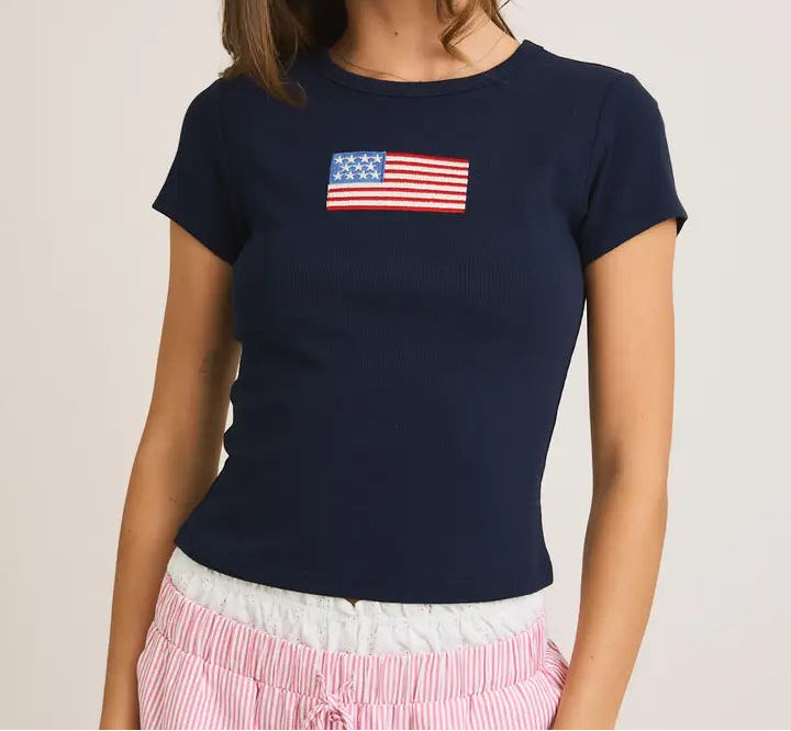 American Flag Short Sleeve Tee