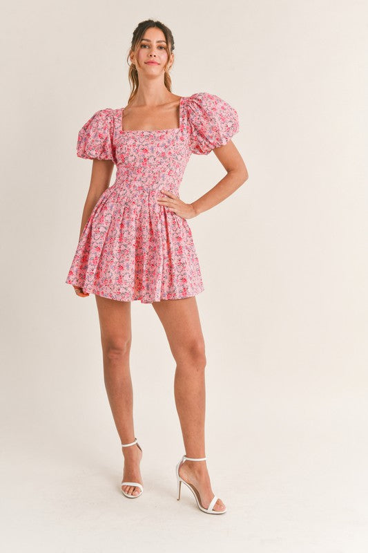 Arabella Puff Sleeve Mini Dress