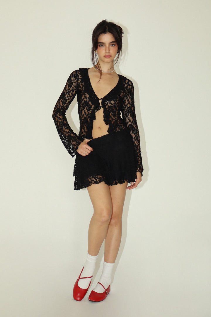 Kayla Lace Ruffle Blouse