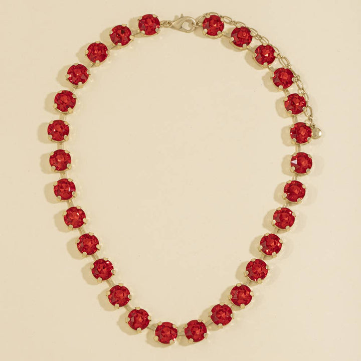 Round Crystal Tennis Necklace