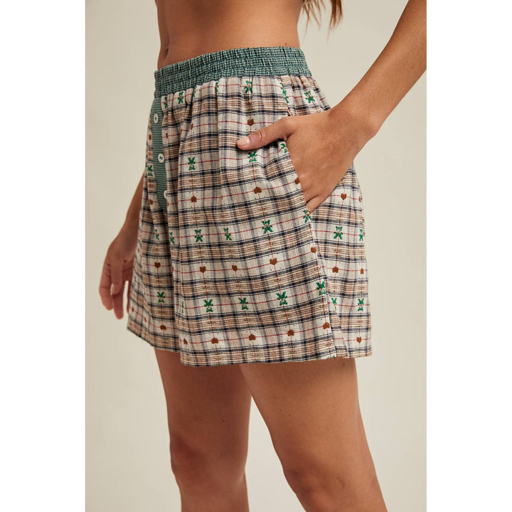 Teddy Bears & Hearts Plaid Boxers