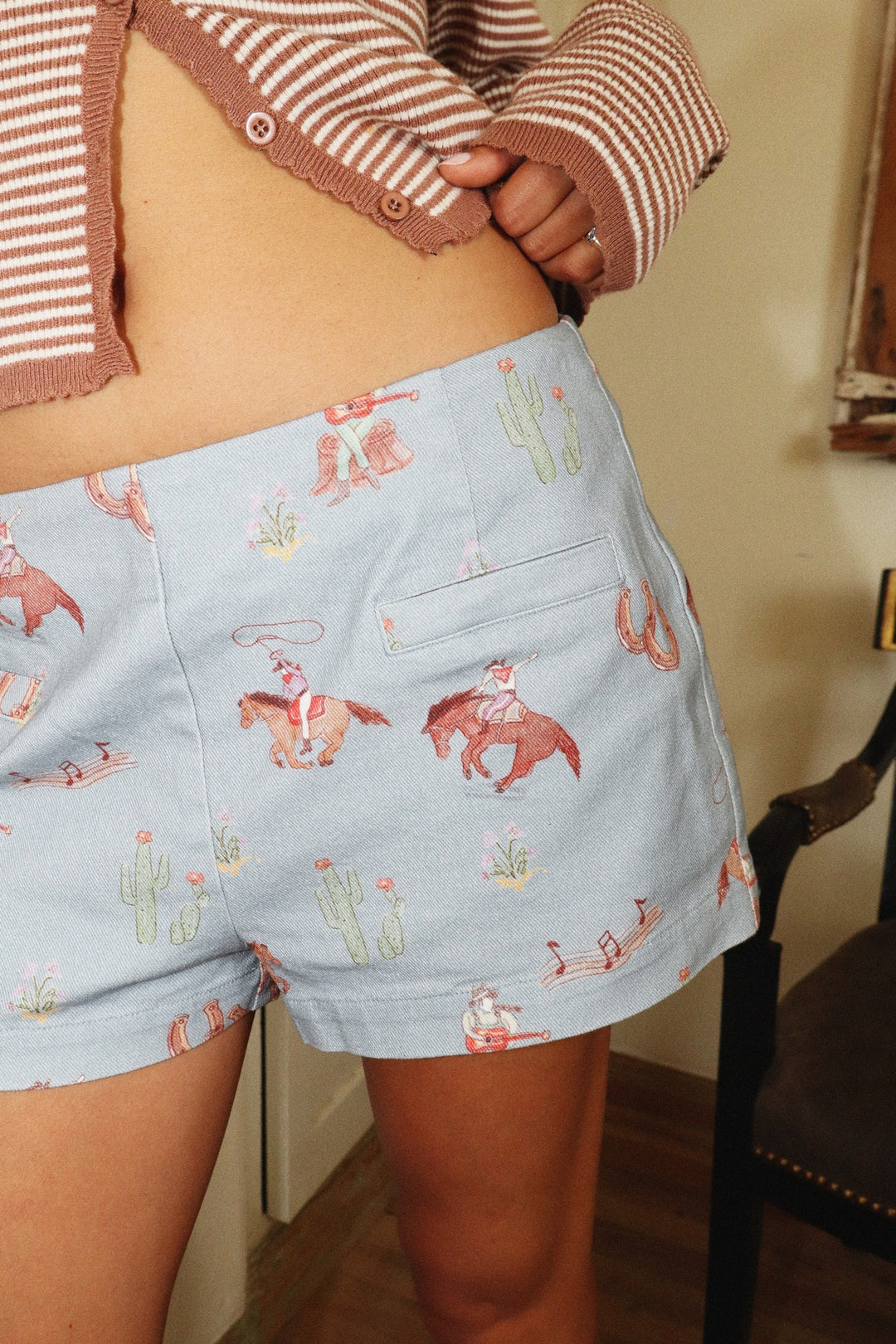 Leah Cowgirl Print Shorts