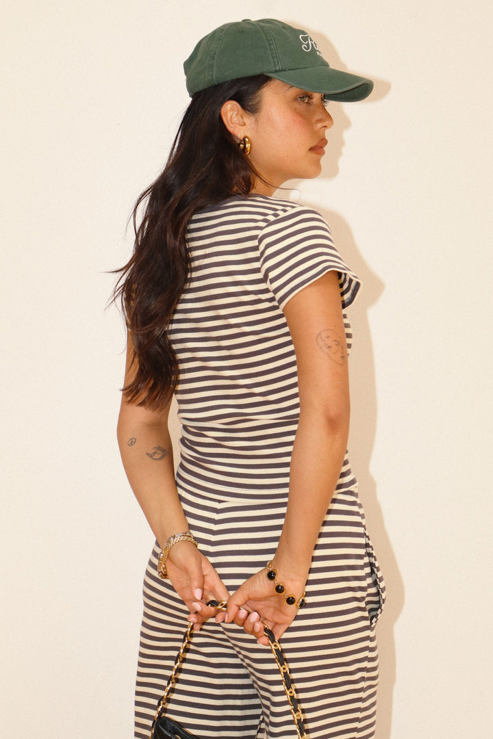 Avi Striped Snap Tee