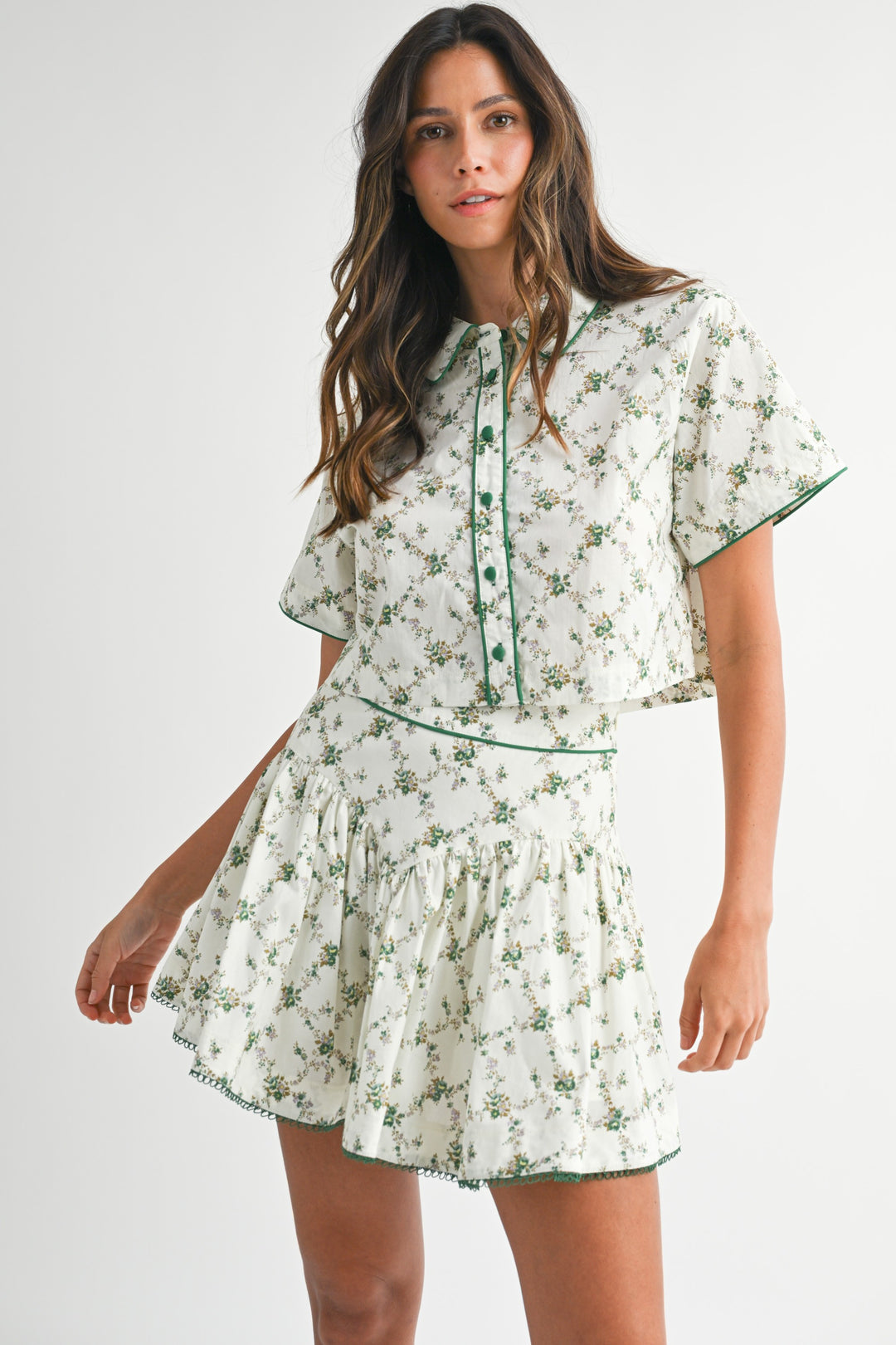 Bridget Button Floral Top