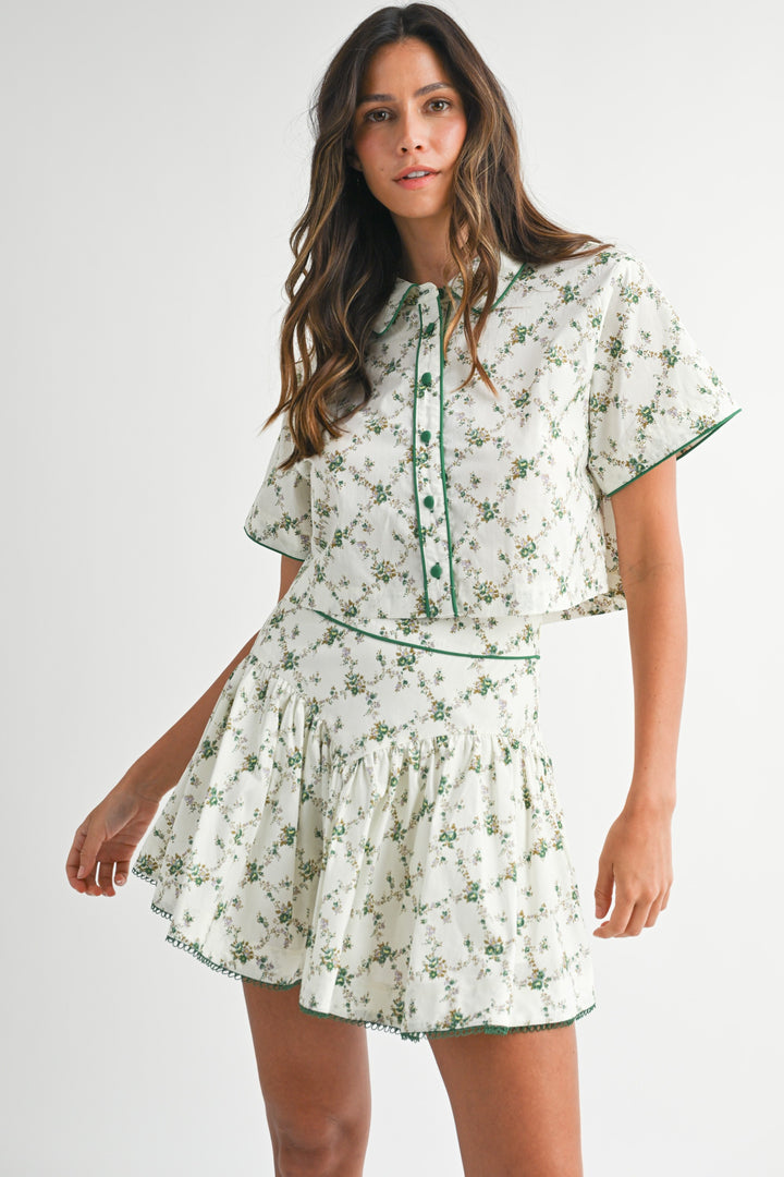 Bridget Button Floral Top