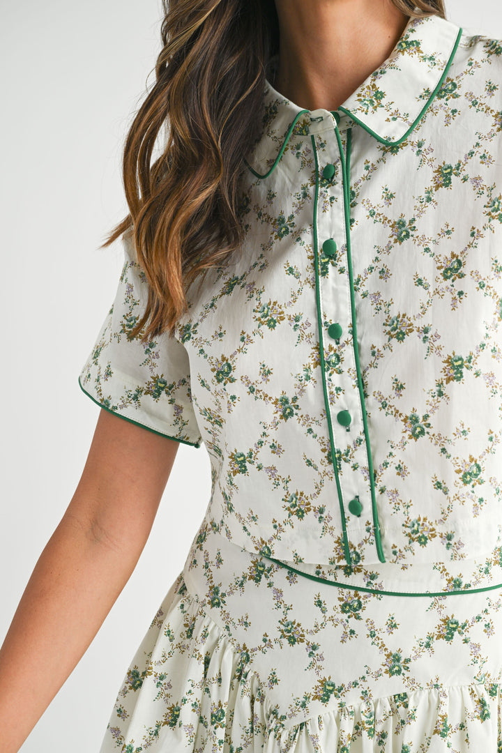 Bridget Button Floral Top