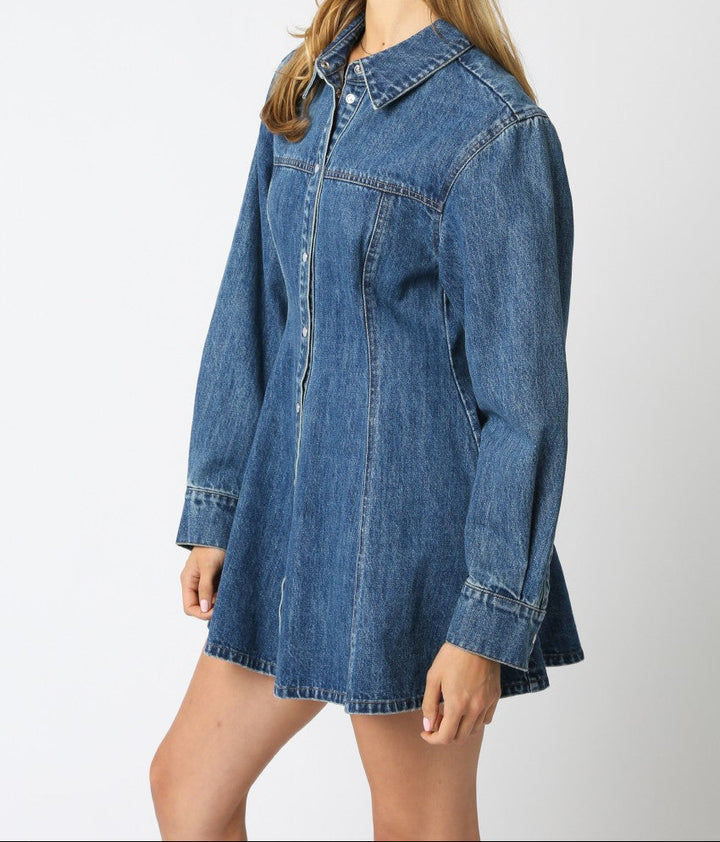 Angelina Denim Button Dress