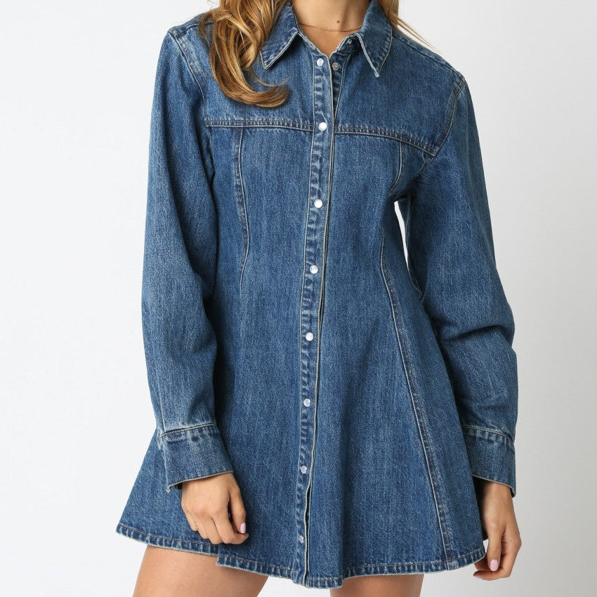 Angelina Denim Button Dress