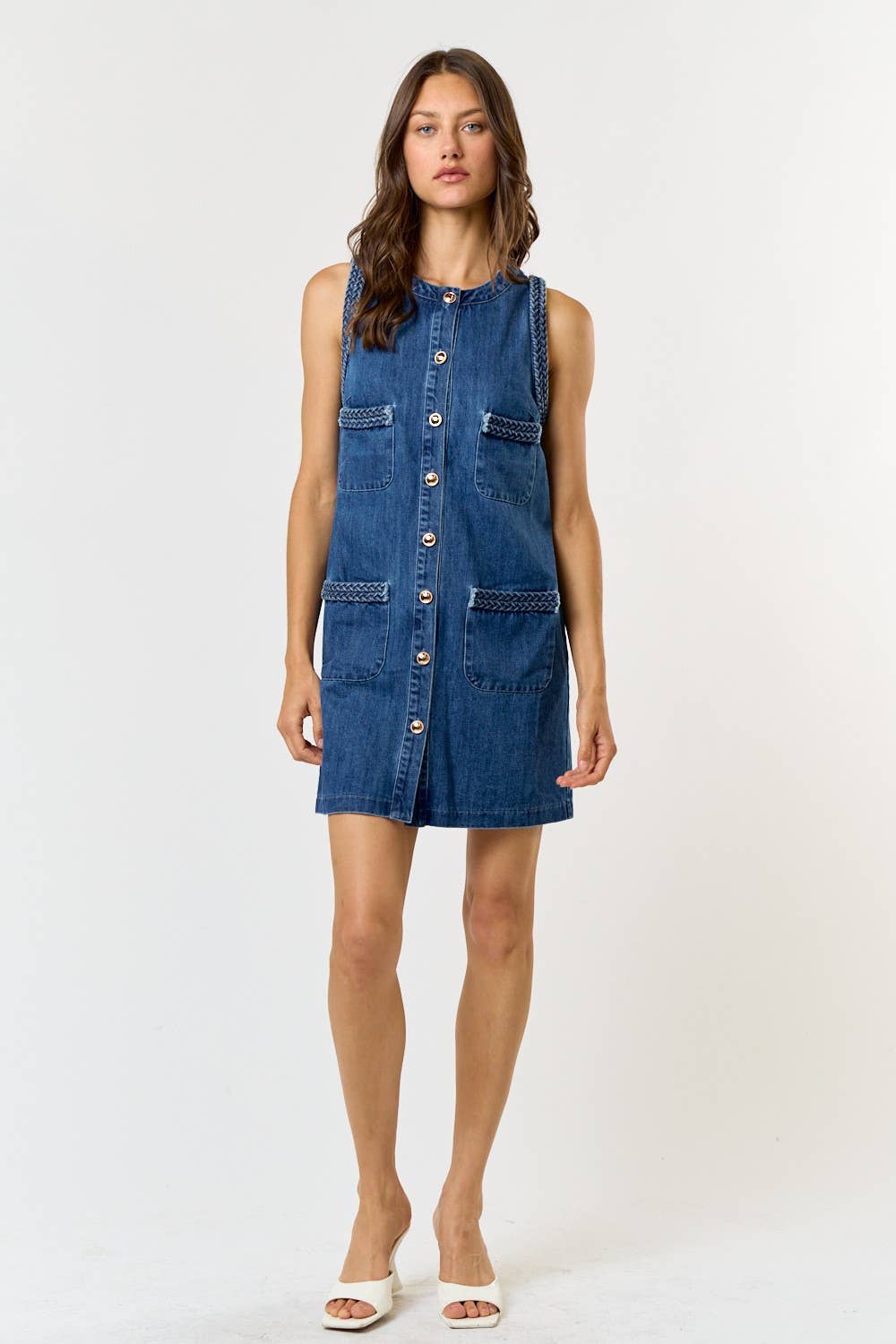 Carlie Denim Pocket Mini Dress