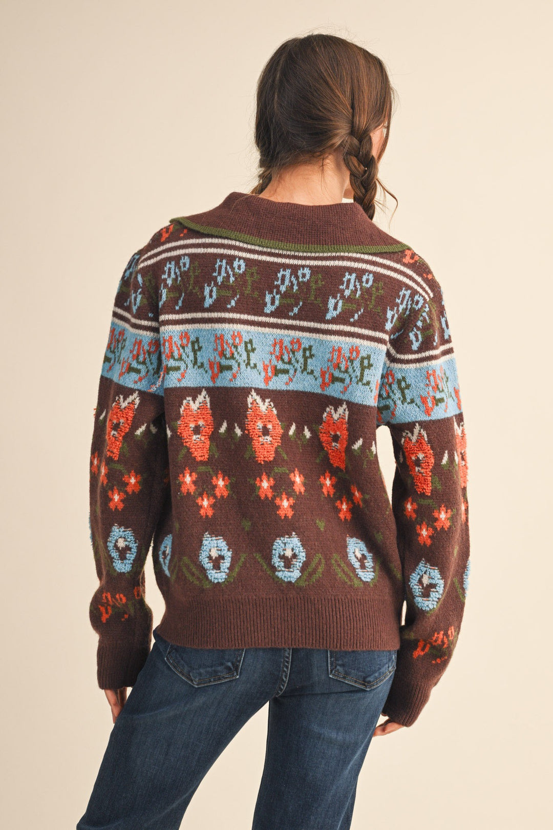Aster Floral Collared Sweater