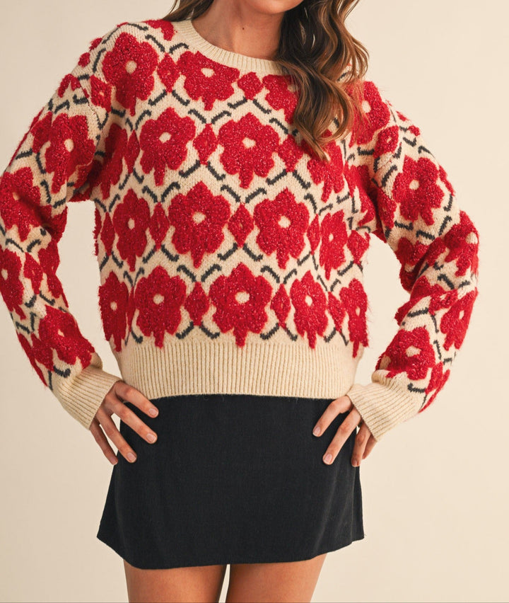 Mariella Floral Knit Sweater