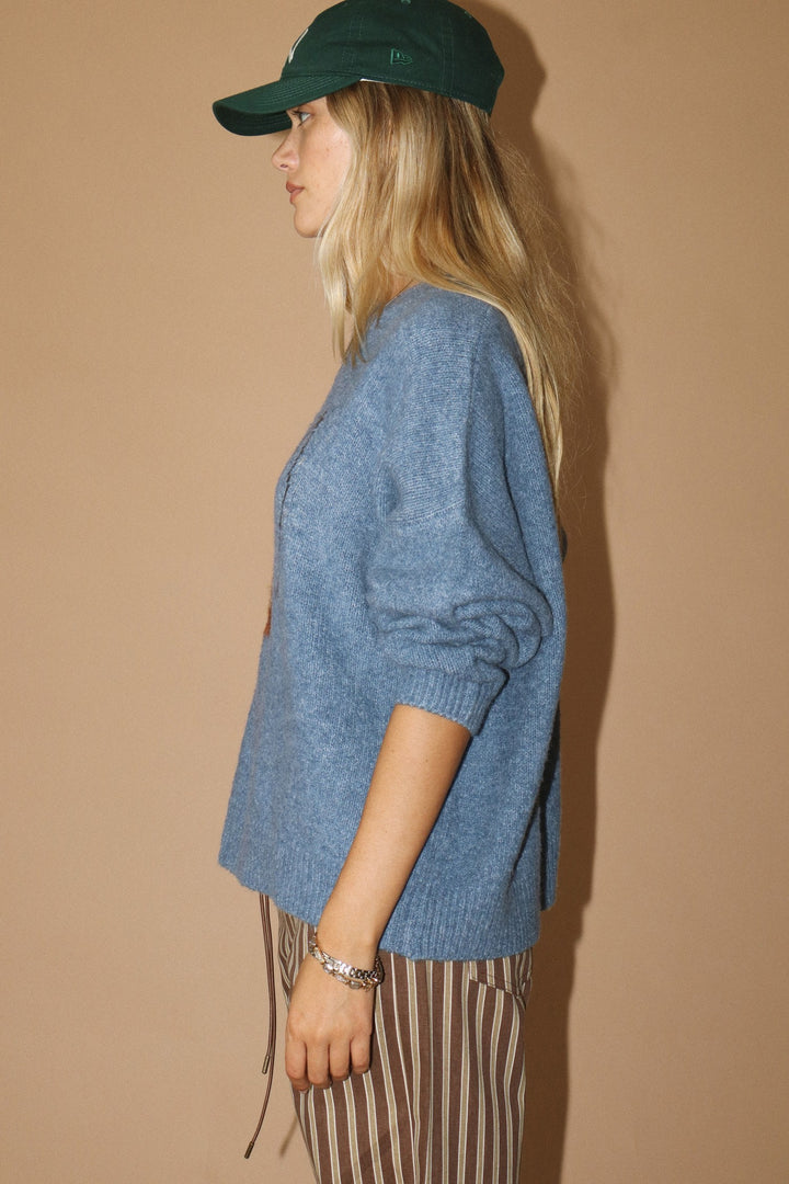 Fishing Bear Knit Sweater