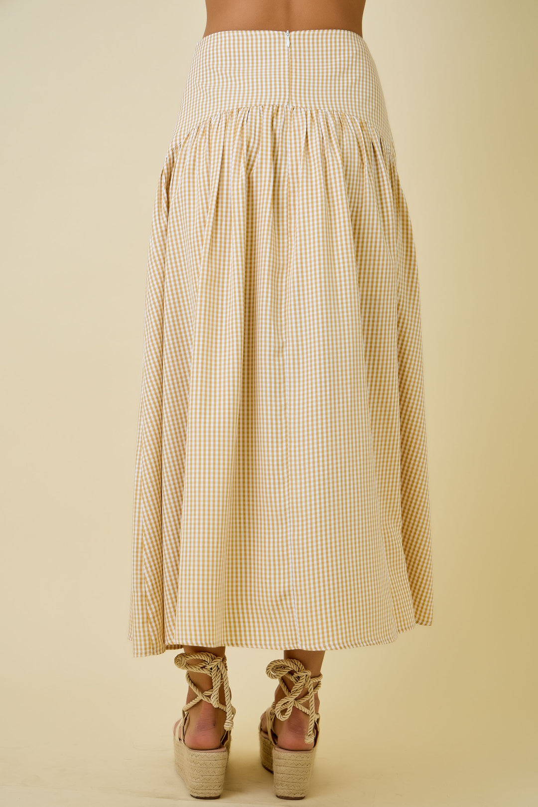 Gail Gingham Flared Maxi Skirt