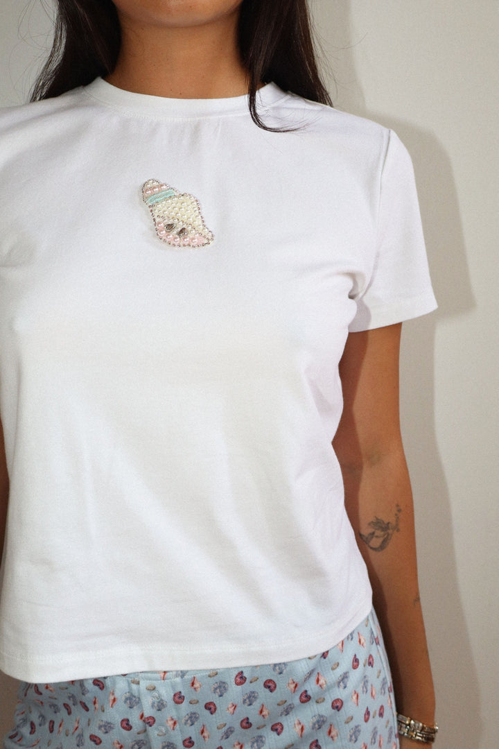 Seashell Beaded Tee