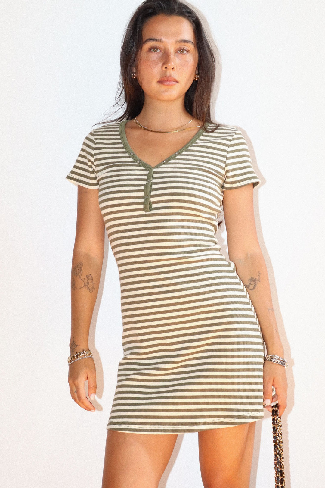 Indie Striped Mini Dress