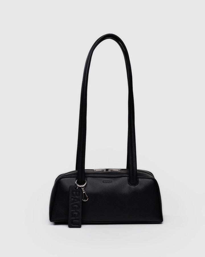 Baggu Small Recycled Leather Bowler Bag - Black