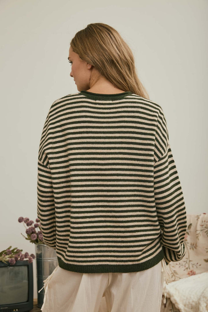 Jade Henley Striped Sweater