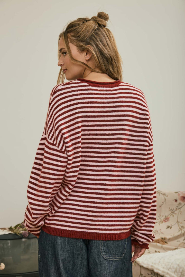 Jade Henley Striped Sweater
