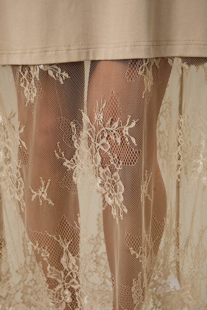Grace Lace T-Shirt Maxi Dress