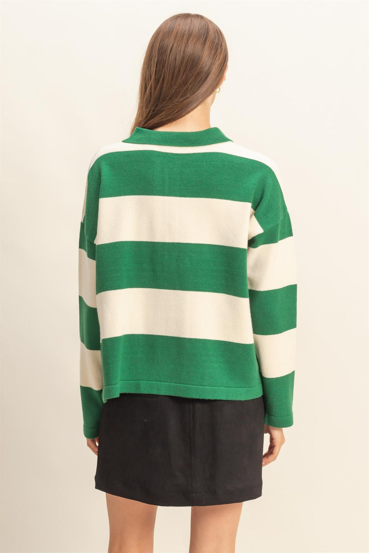 Sophia Striped Polo Sweater