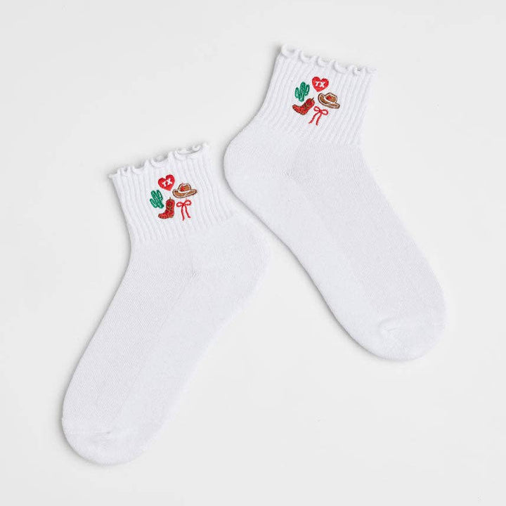 Texas Icons Ruffle Socks