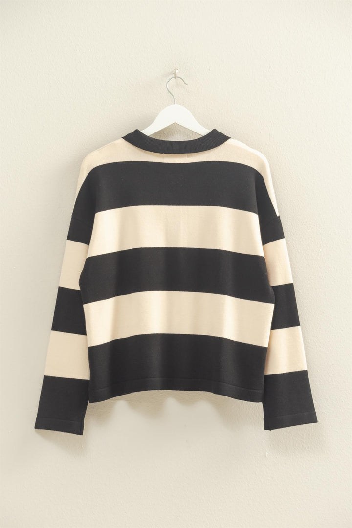 Sophia Striped Polo Sweater