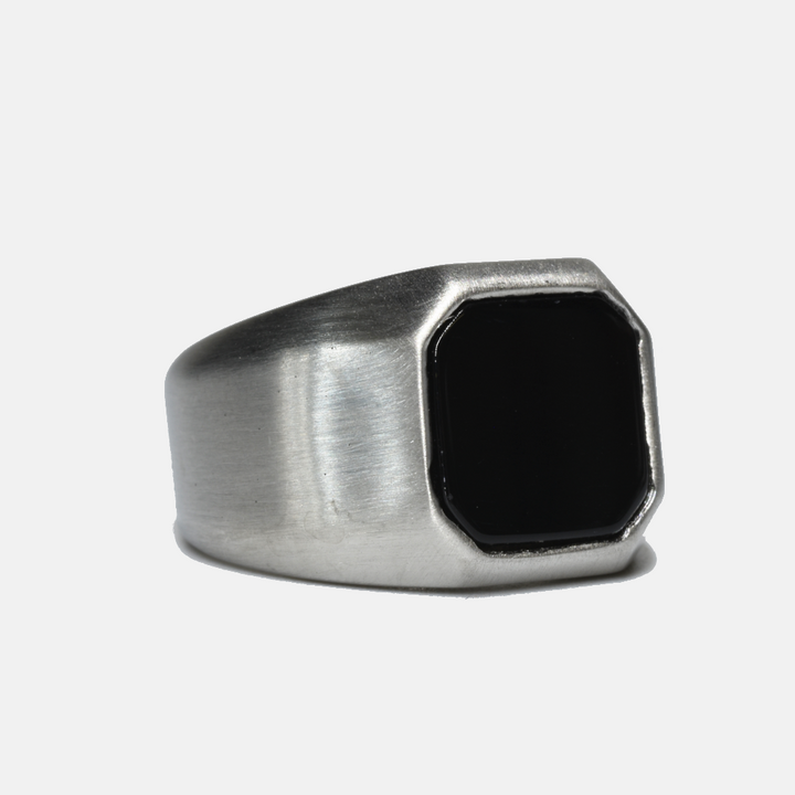 Onyx Inlay Octagon Ring