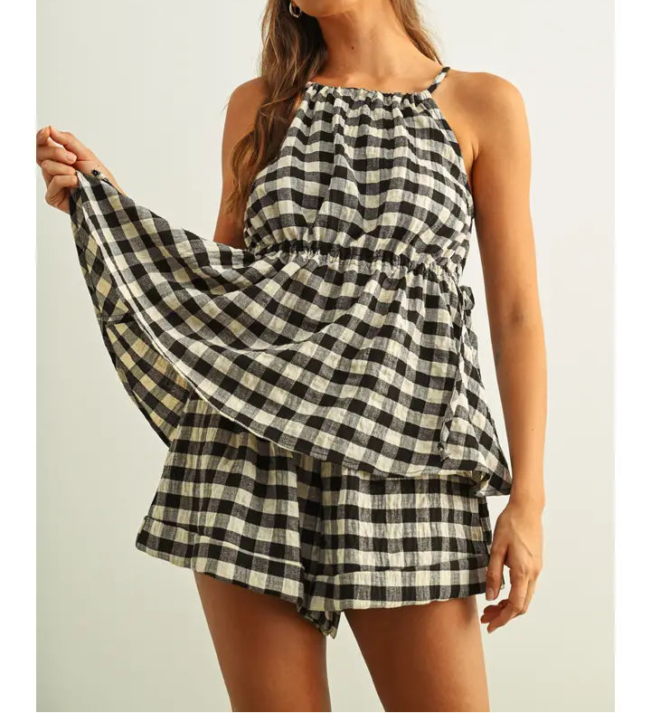 Flore Gingham Sleeveless Top