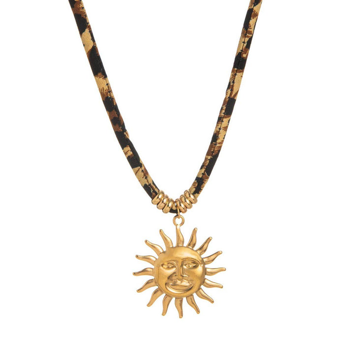 Leopard Velvet Charm Necklace