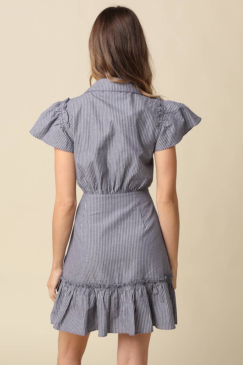 Sophia Striped Wrap Dress