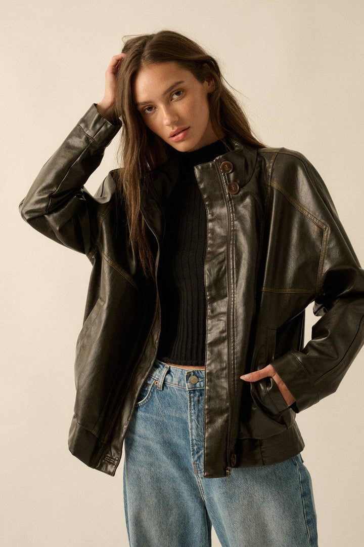 Jane Piping Trimmed Zip-Up Jacket