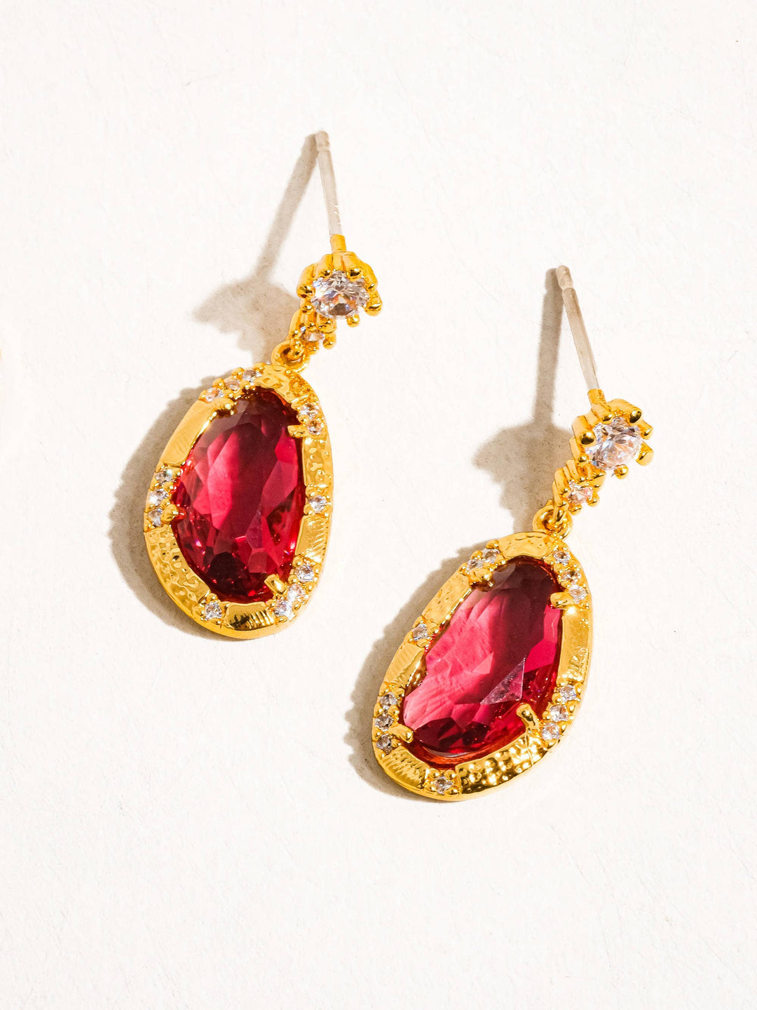 Tria 18K Gold Gemstone Statement Earring