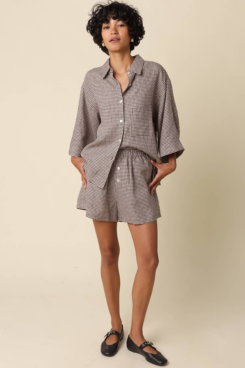 Gabi Gingham Linen Shirt