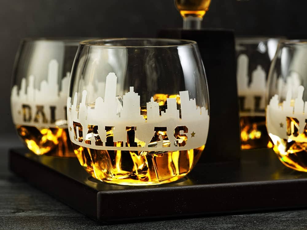 Dallas City Skyline Decanter Set