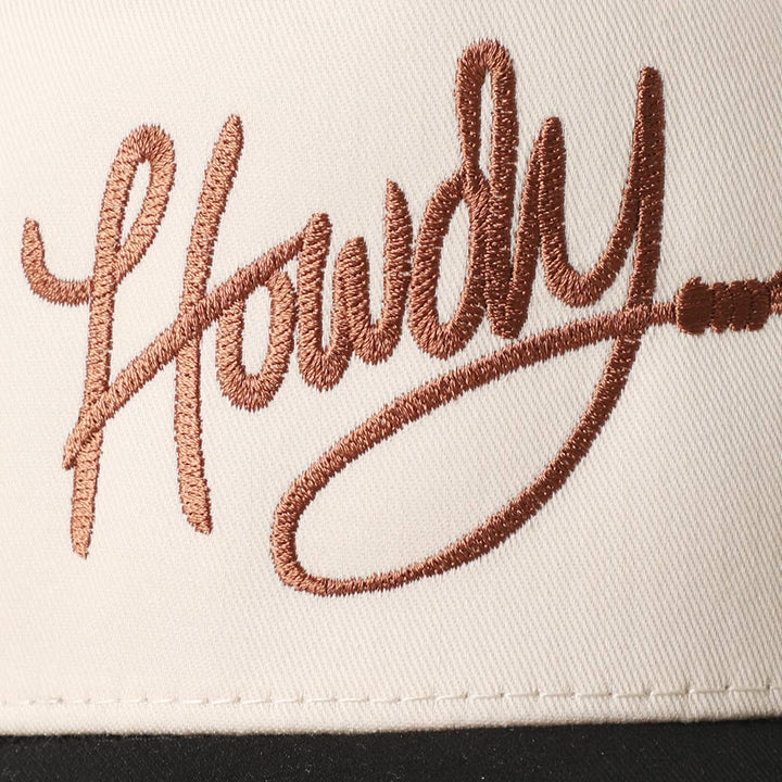 Howdy Embroidered Two-Tone Trucker Hat