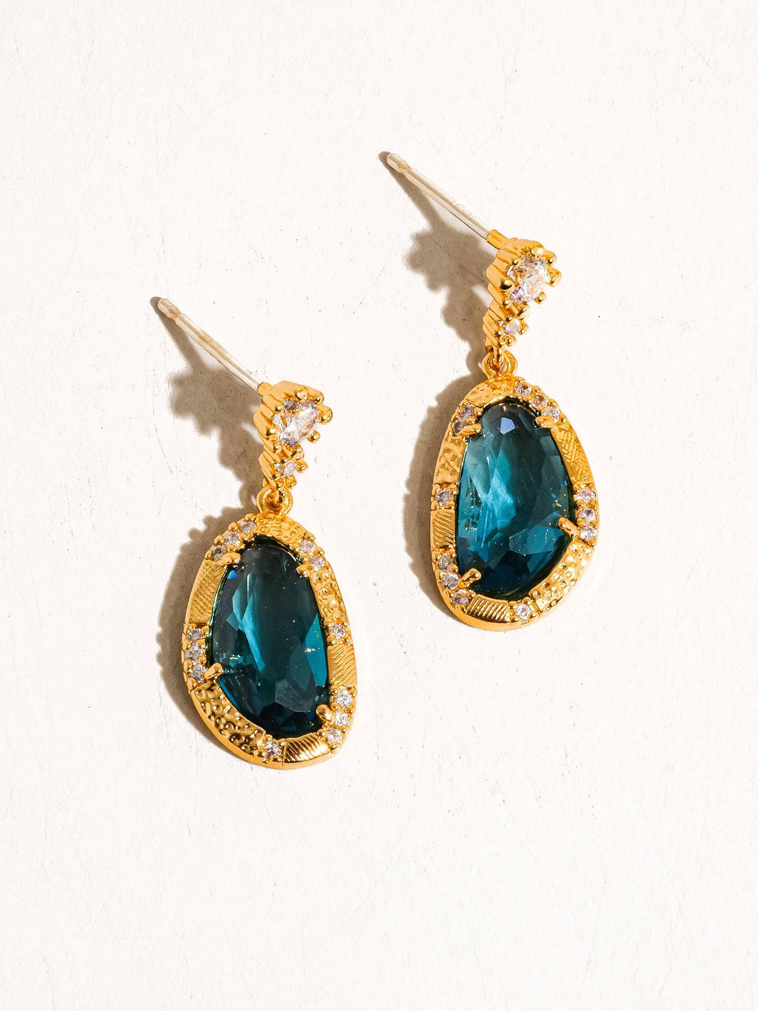 Tria 18K Gold Gemstone Statement Earring