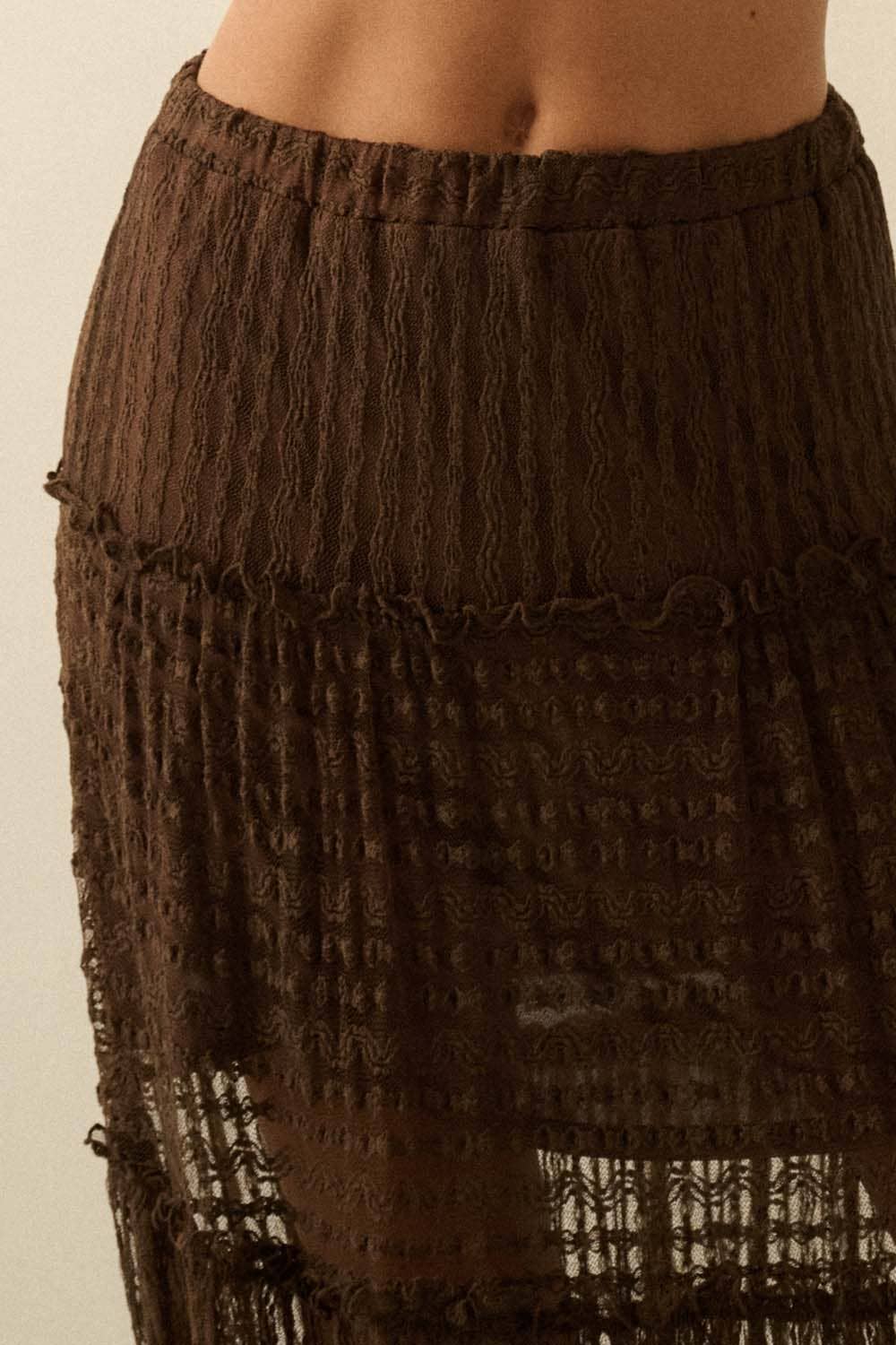 Janelle Lace Tiered Ruffle Maxi Skirt