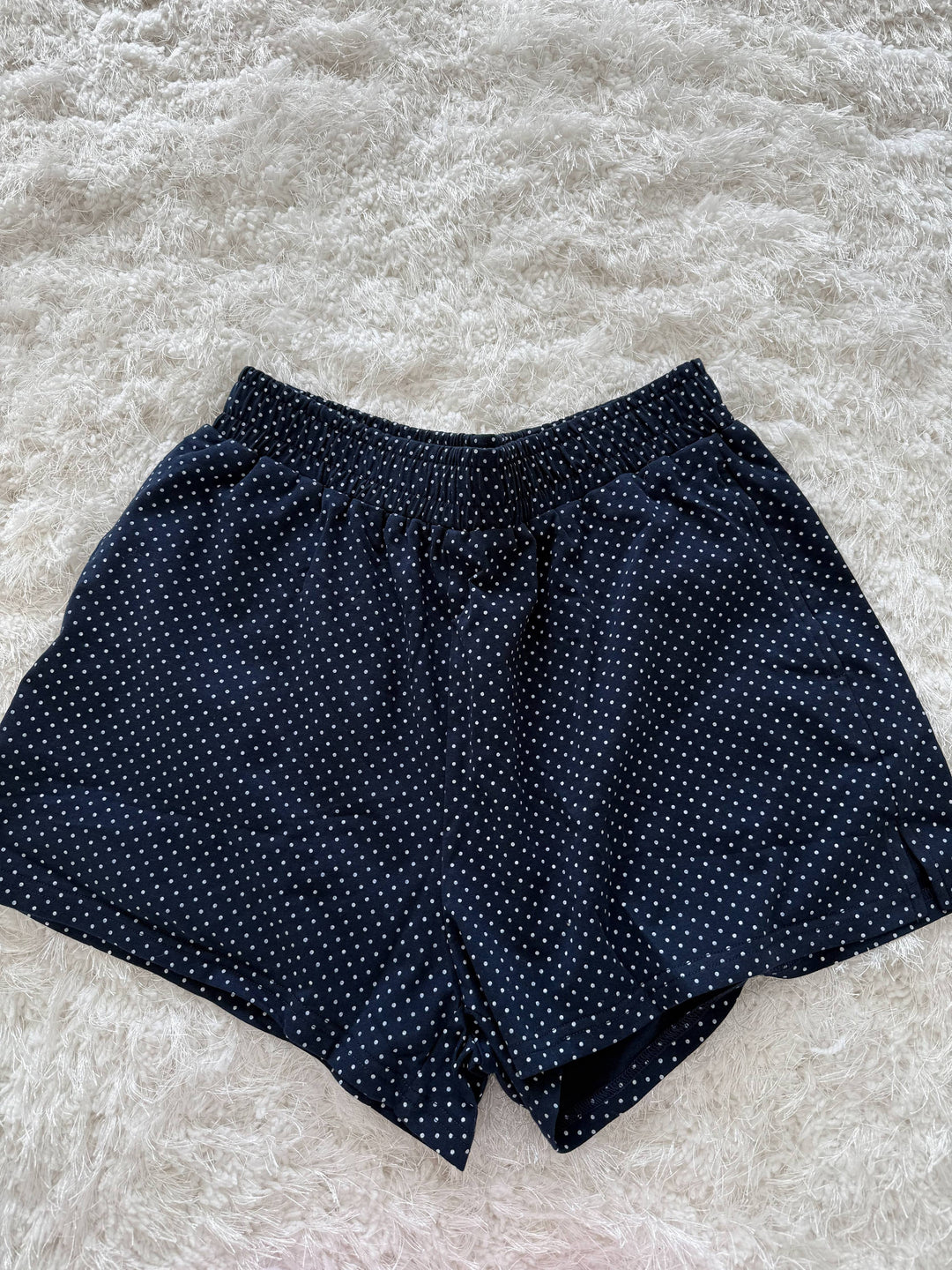 Navy Blue Polka Dot Shorts