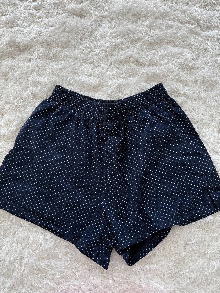 Navy Blue Polka Dot Shorts