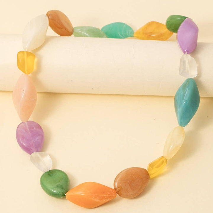 Irregular Chunky Marble Beads Necklace