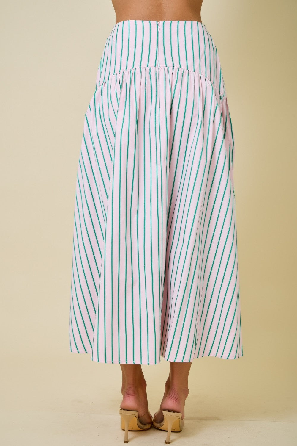 Rylee Stripe Flared Maxi Skirt
