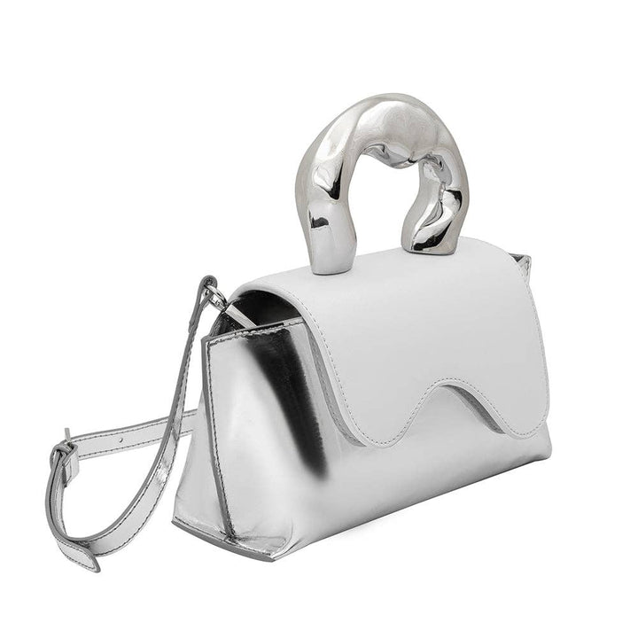 Akari White Top Handle Bag