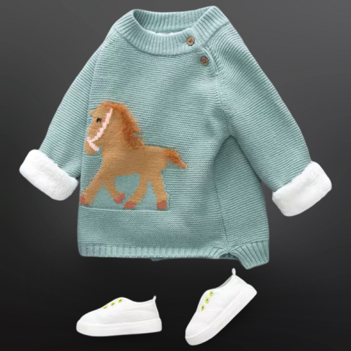 Horse Knit Baby Sweater
