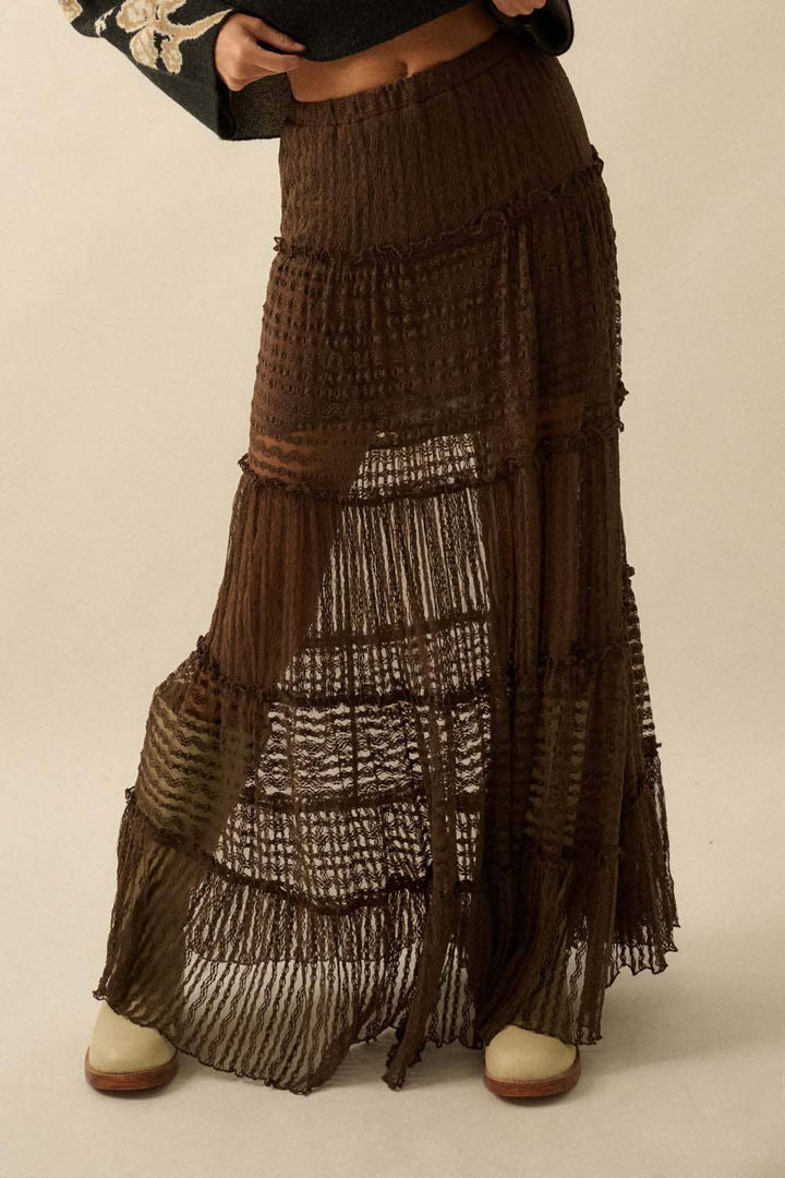 Janelle Lace Tiered Ruffle Maxi Skirt