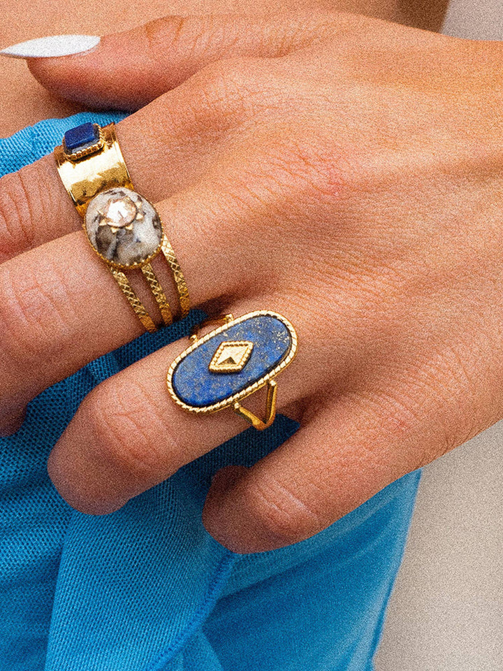 Dakota Adjustable Ring with Natural Stone