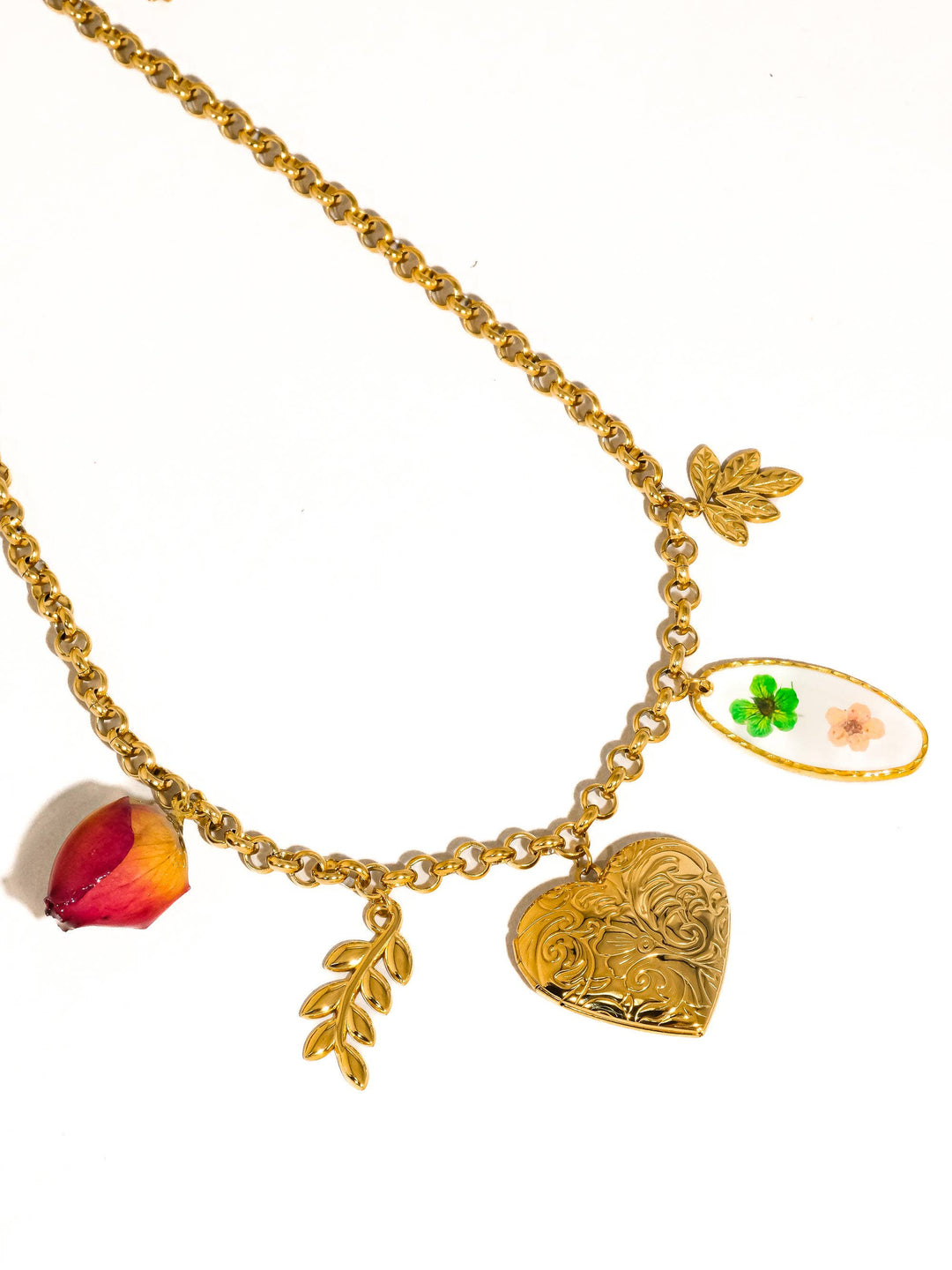 Lantana Vintage Locket Charm Necklace