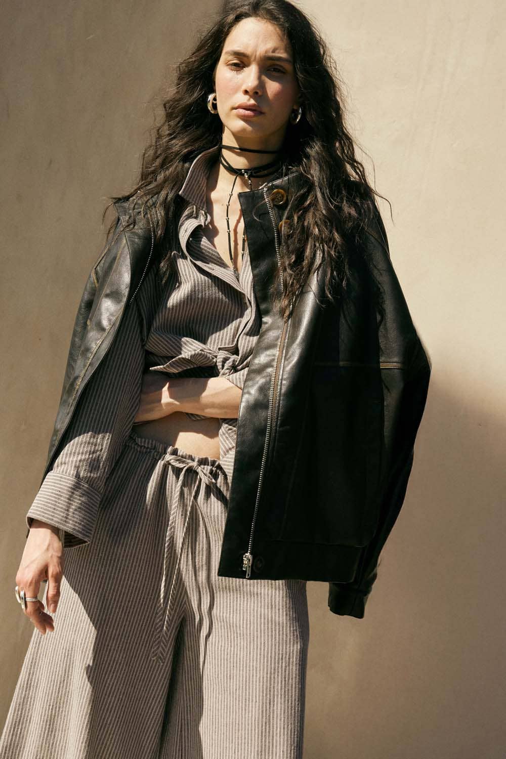 Jane Piping Trimmed Zip-Up Jacket