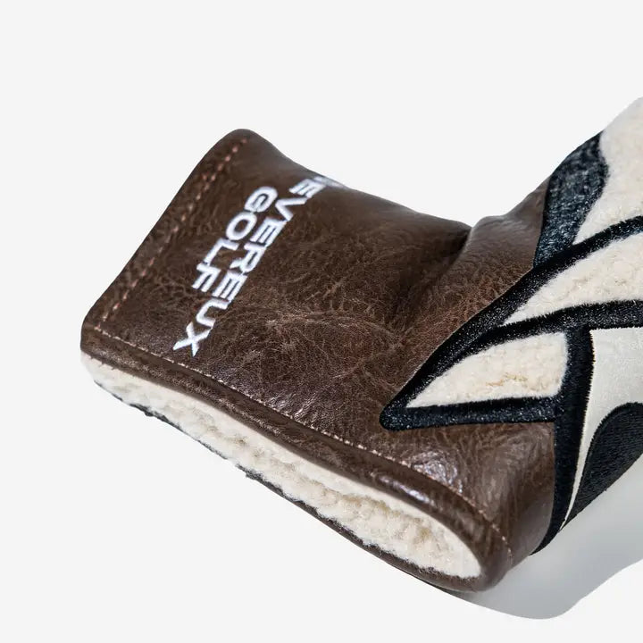 Sherpa Skull Caddie Brown Blade Putter Cover