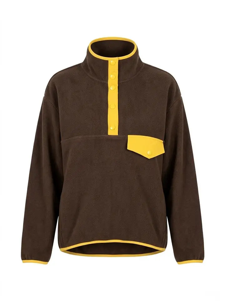 Alisa Contrast Fleece Pullover