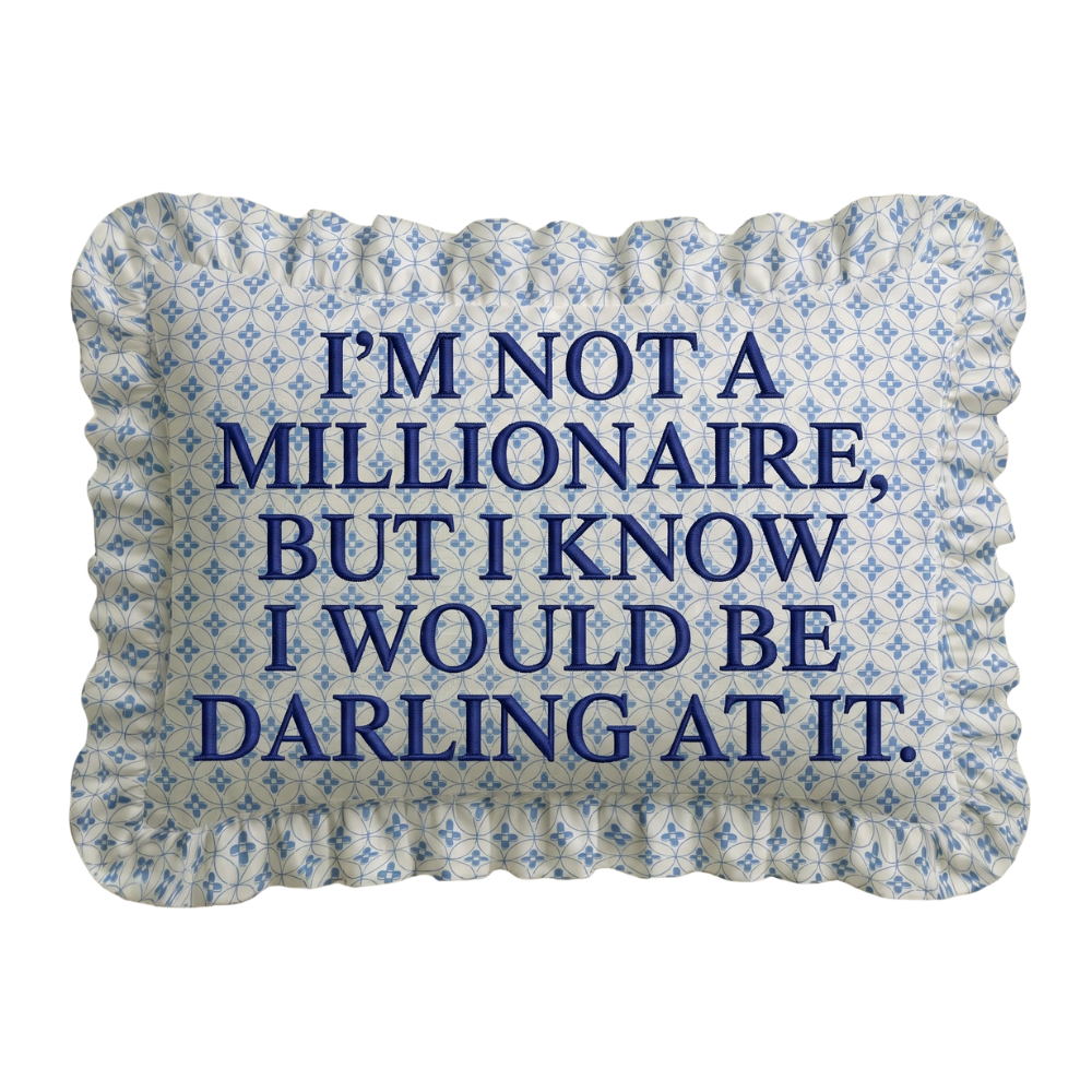 Millionaire Ruffled Embroidered Pillow